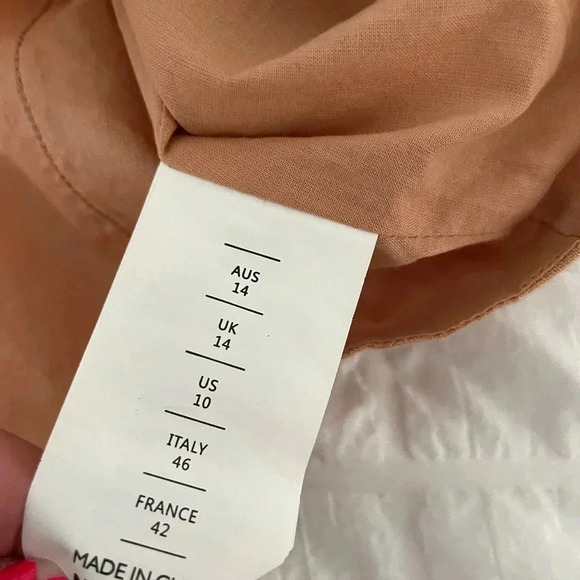 NICOLAS tan puff sleeve linen cotton top - Picture 10 of 11